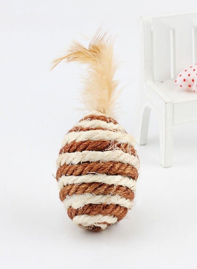 THE DDS STORE 2 Pcs Interactive Kitten Games Toys Sisal Ball Cat Training Catcher Cat Playing Toy (Color May Vary) - Image 5